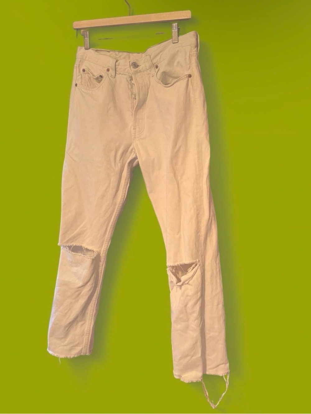 Levi’s 501 white jeans